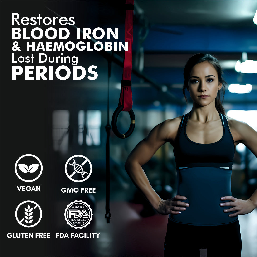 Vitaminnica Iron+Folic Acid- Boosts Energy, Haemoglobin and Immunity - 60 Capsules - Vitaminnica Healthcare