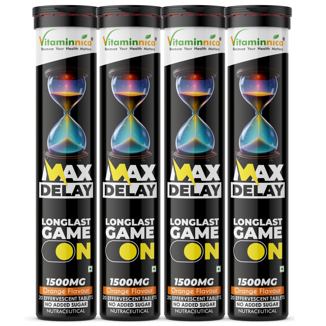 Vitaminnica Max Delay- 20 Effervescent Tablets| Natural Vitality, Performance & Endurance Booster for Men - Vitaminnica Healthcare