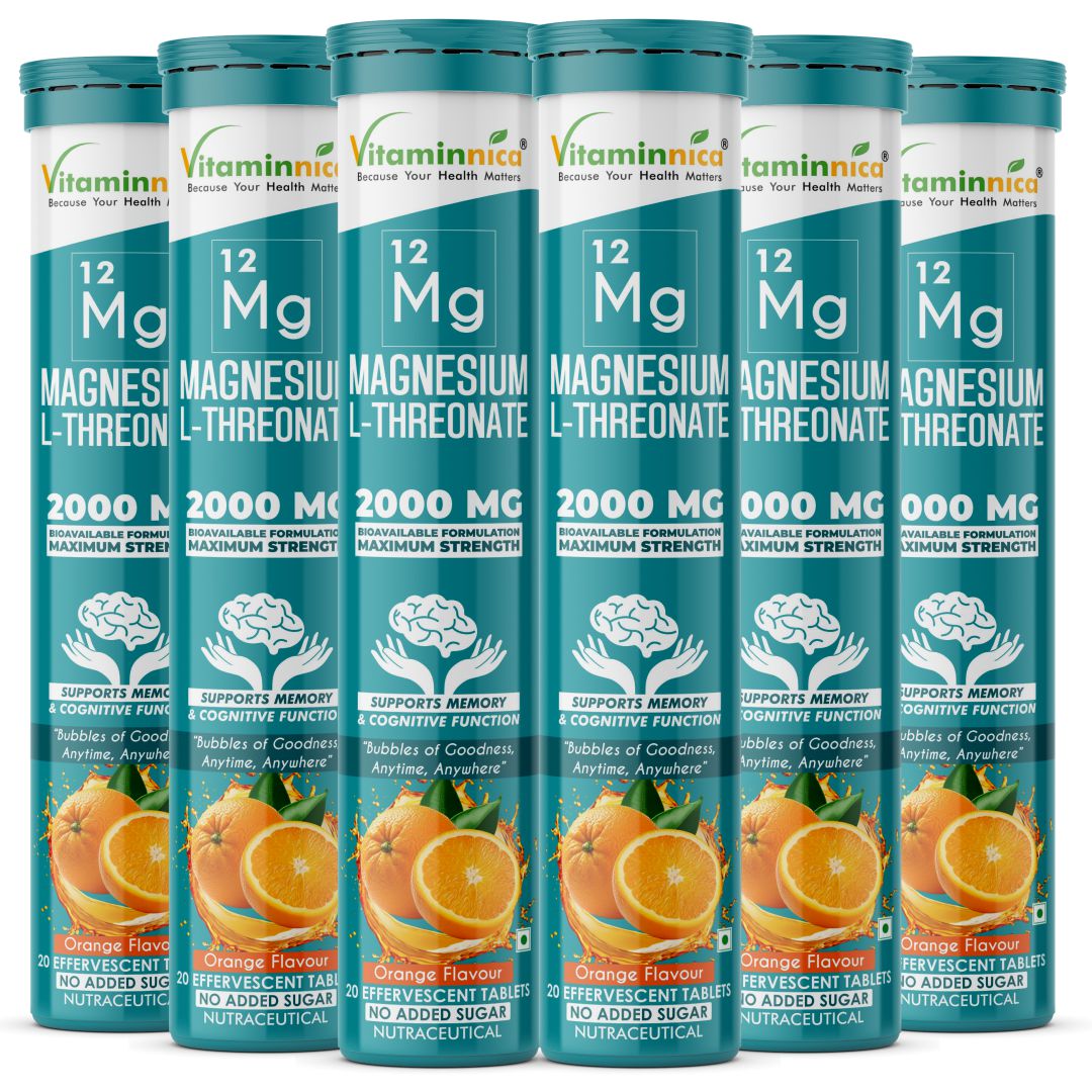 Vitaminnica Magnesium L-Threonate- 20 Effervescent Tablets – Brain Health, Memory & Focus Support Supplement - Vitaminnica Healthcare
