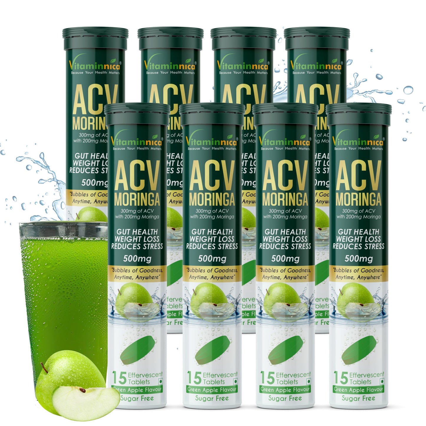 Vitaminnica ACV Moringa Effervescent- 15 Tablets | Supports Digestion, Detox & Weight Management - Vitaminnica Healthcare