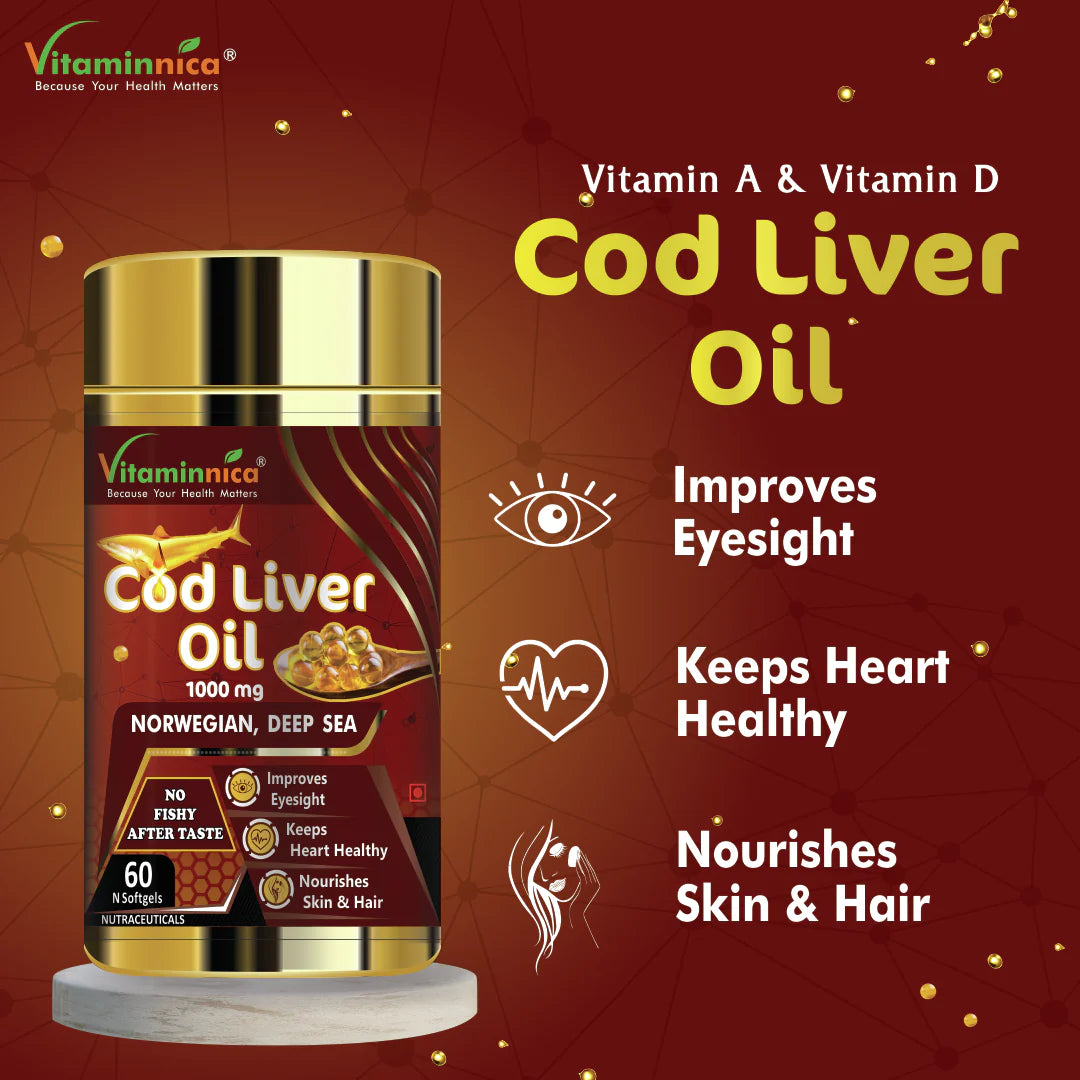 Omega 3 + COD Liver Oil Combo: Essential Omega-3 and Liver Health - 120 Softgels - vitaminnicahealthcare
