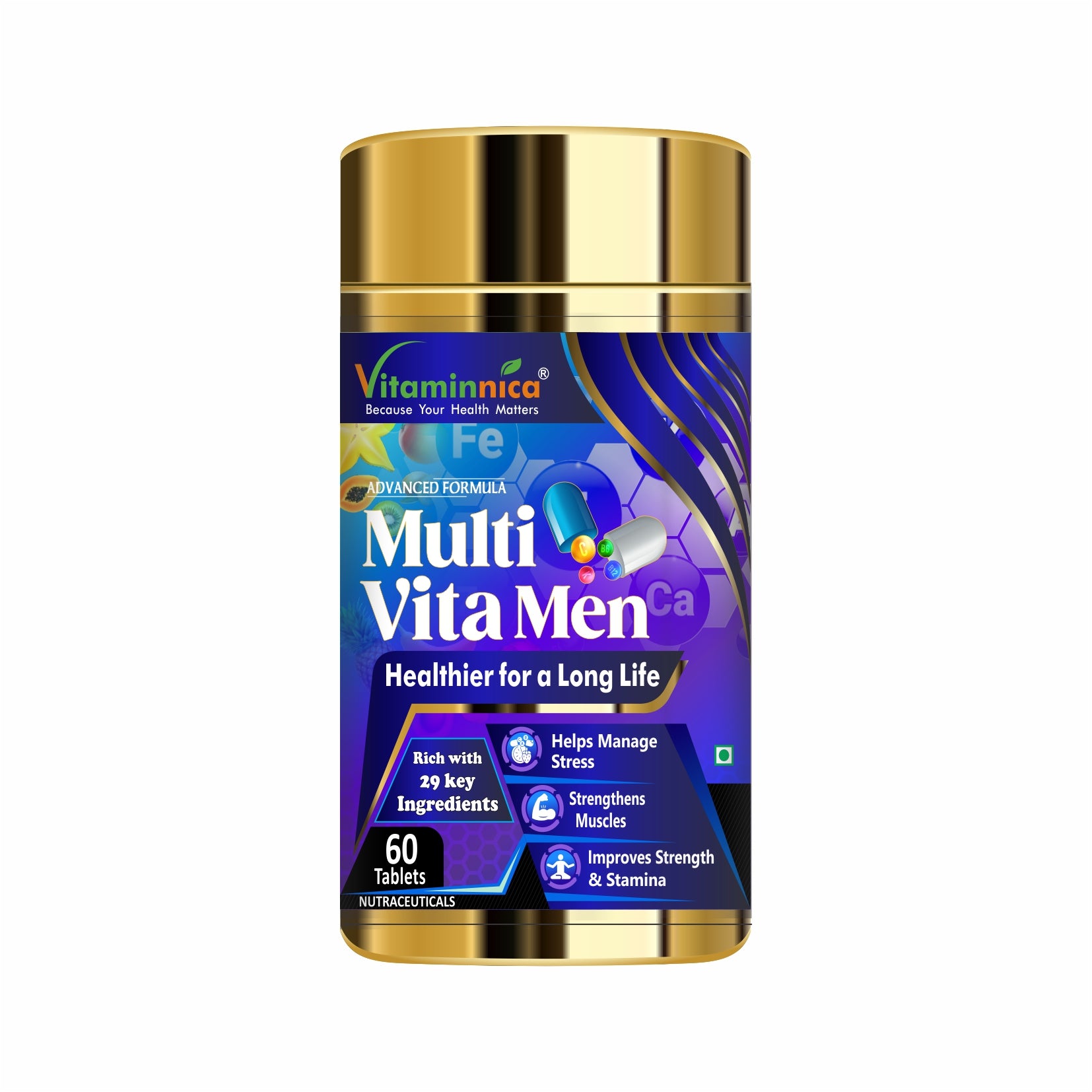 Vitaminnica Multi Vita Men (Multivitamins)- 60 Tablets - vitaminnicahealthcare