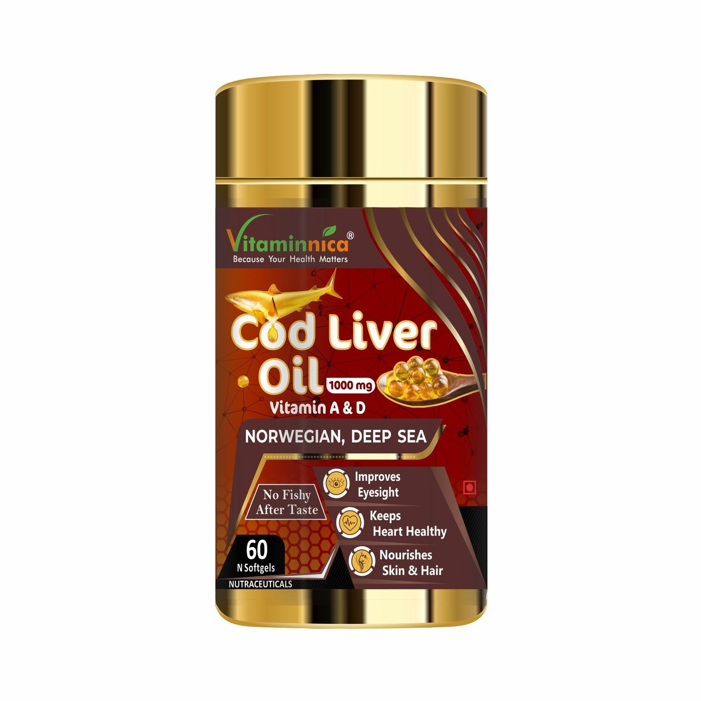 Vitaminnica Cod Liver Oil - 60 Softgels - vitaminnicahealthcare