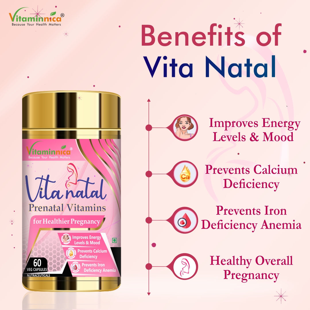 Vitaminnica Vita Natal Prenatal- 60 Capsules - vitaminnicahealthcare