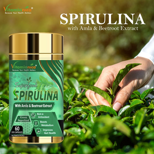Energize and nourish with Spirulina capsules.