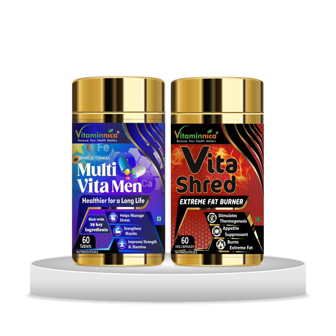 Multivita Men + Vita Shred Combo: Fat Burning and Metabolism Support - 120 Capsules - vitaminnicahealthcare