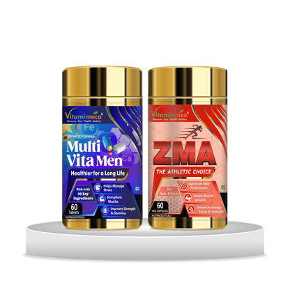 Multivita Men + ZMA Combo: Muscle Recovery and Sleep Support - 120 Capsules - vitaminnicahealthcare