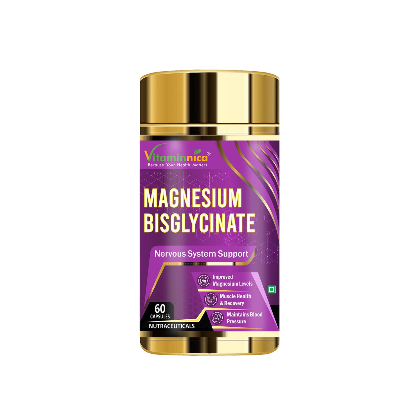 Vitaminnica Magnesium Bisglycinate- 60 Capsules