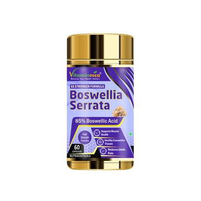 Vitaminnica Boswellia Serrata 2500mg (5:1 Extract) | 60 Vegan Capsules- 2 Months Supply | 85% Standardised Boswellic Acid, Indian Frankincense | Anti-inflammatory - Vitaminnica Healthcare