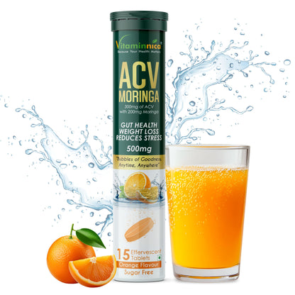 Vitaminnica ACV Moringa Effervescent- 15 Tablets | Supports Digestion, Detox & Weight Management - Vitaminnica Healthcare