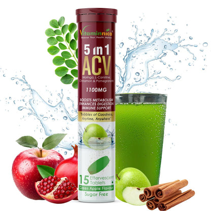 Vitaminnica ACV Moringa 5-in-1- 15 Effervescent Tablets – Ultimate Detox & Metabolism Booster | - Vitaminnica Healthcare