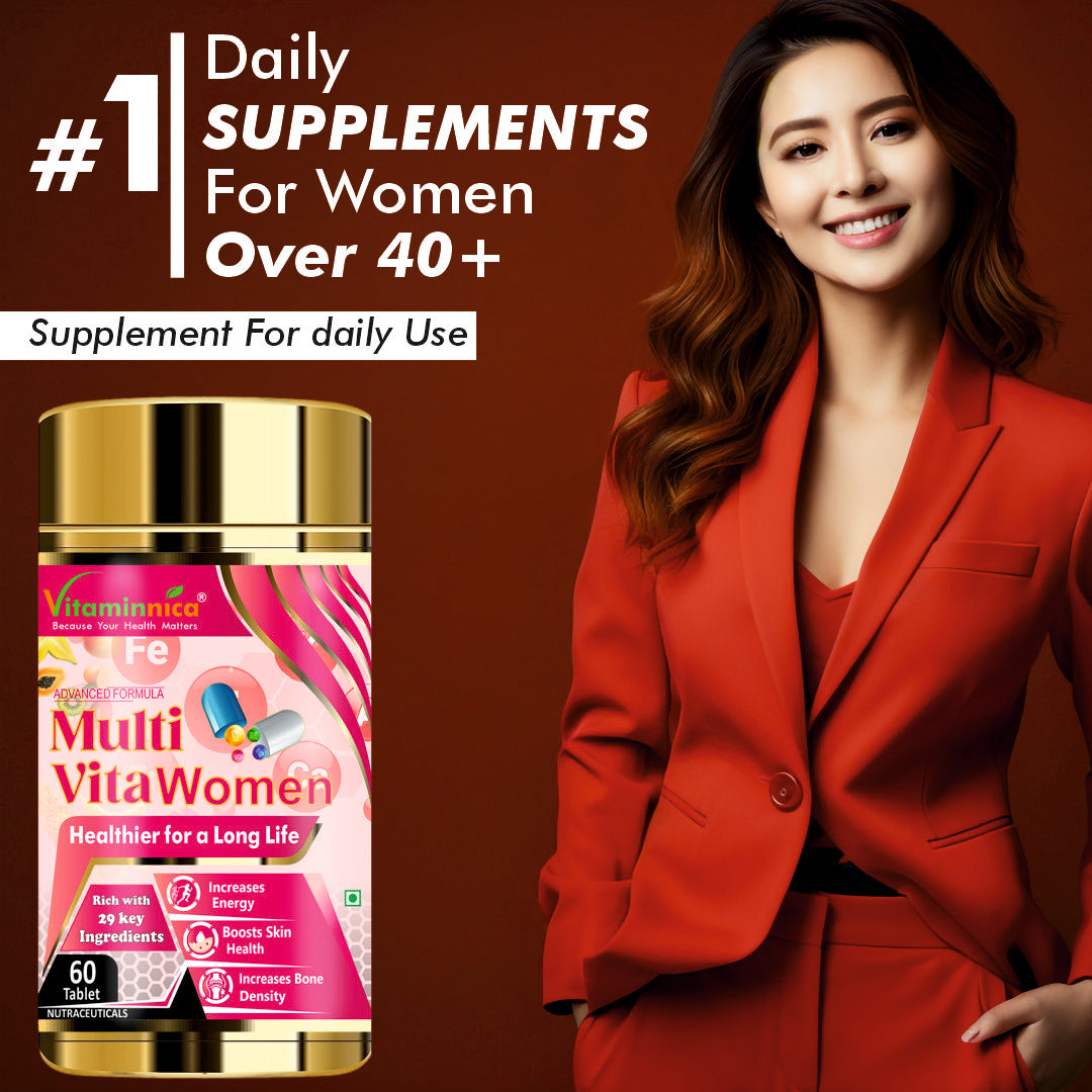 Multi Vita (Multivitamins) - Women and Bone Improves Energy level, Better Skin Density- 60 Tablets