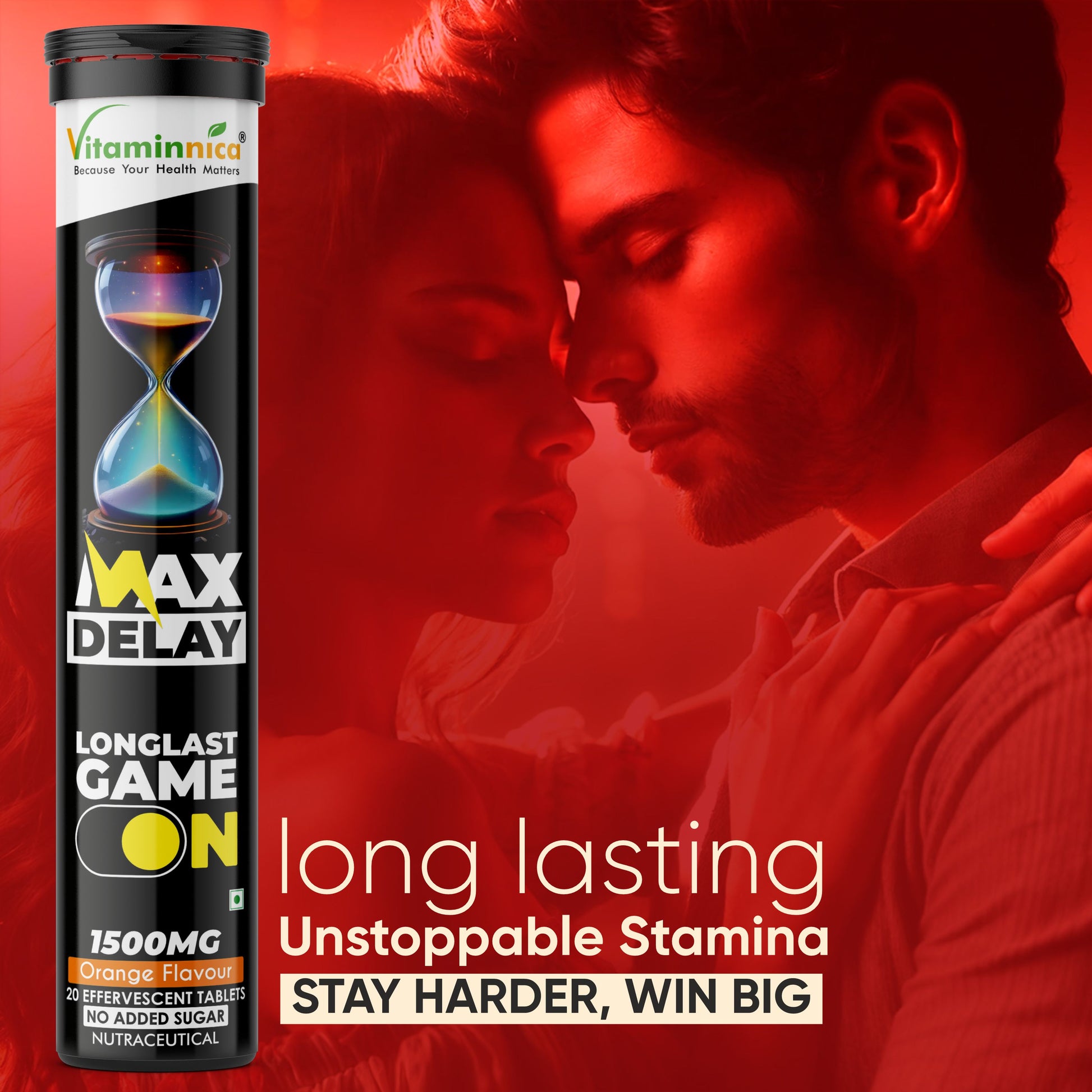 Vitaminnica Max Delay- 20 Effervescent Tablets- Buy 1 Get 2 Free | Natural Vitality, Performance & Endurance Booster for Men - Vitaminnica Healthcare