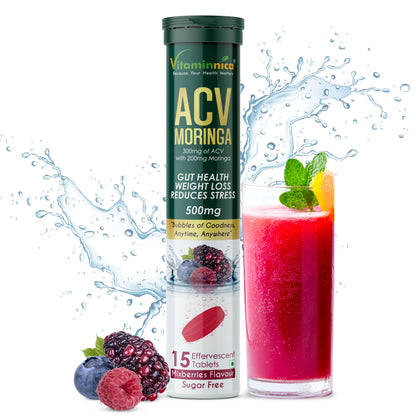 Vitaminnica ACV Moringa Effervescent- 15 Tablets | Supports Digestion, Detox & Weight Management - Vitaminnica Healthcare