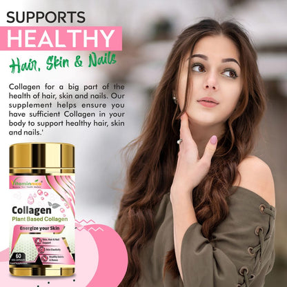 Vitaminnica Plant Based Collagen- Hyaluronic Acid & Vitamin C - Skin, Hair, Bones & Joints | 60 Capsules - Vitaminnica Healthcare