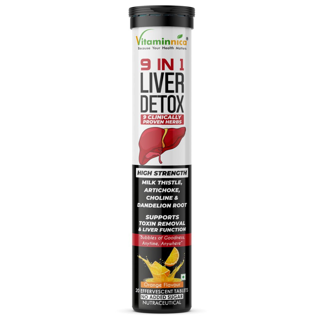 Vitaminnica 9-in-1 Liver Detox Effervescent Tablets – Advanced Liver Cleanse- 20 Effervescent Tablets - Vitaminnica Healthcare