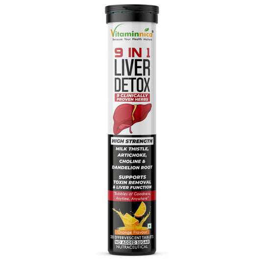 Vitaminnica 9-in-1 Liver Detox Effervescent Tablets – Advanced Liver Cleanse- 20 Effervescent Tablets - Vitaminnica Healthcare