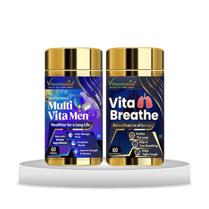 Multivita Men + Vita Breathe Combo: Respiratory Health and Immune Support for Men - 120 Capsules - vitaminnicahealthcare