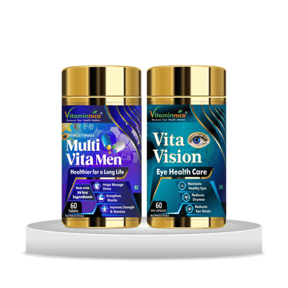Multivita Men + Vita Vision Combo: Eye Health and Antioxidant Support for Men - 120 Capsules - vitaminnicahealthcare