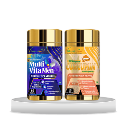 Multivita Men + Curcumin Combo: Joint and Inflammatory Health for Men - 120 Capsules - vitaminnicahealthcare