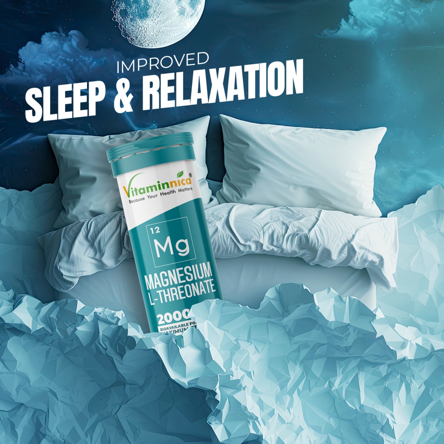 Vitaminnica Magnesium L-Threonate- 20 Effervescent Tablets – Brain Health, Memory & Focus Support Supplement - Vitaminnica Healthcare