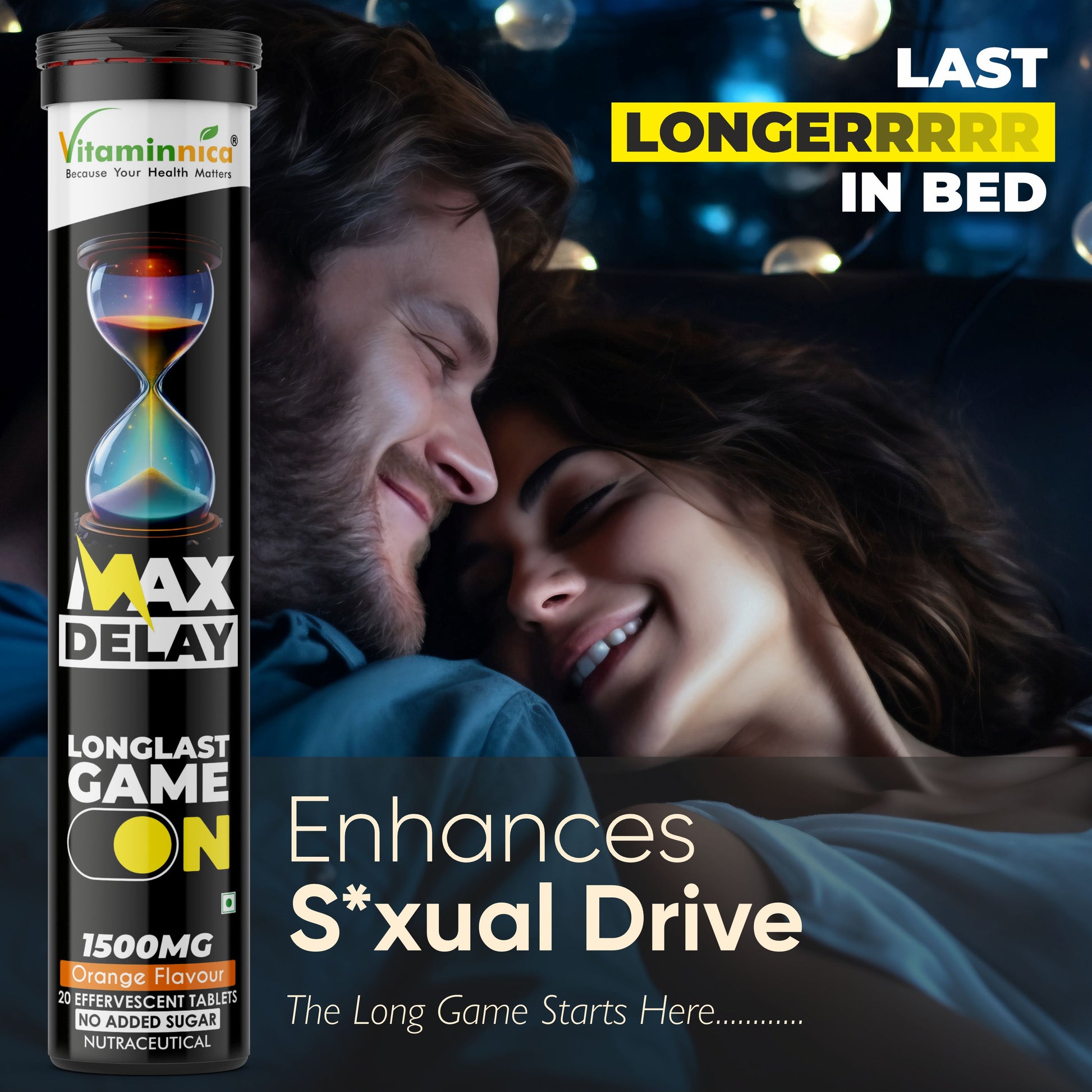 Vitaminnica Max Delay- 20 Effervescent Tablets- Buy 1 Get 2 Free | Natural Vitality, Performance & Endurance Booster for Men - Vitaminnica Healthcare