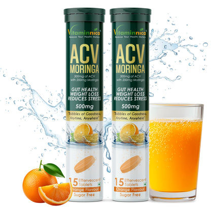 Vitaminnica ACV Moringa Effervescent- 15 Tablets | Supports Digestion, Detox & Weight Management - Vitaminnica Healthcare