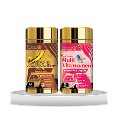 Omega 3 + Multivita Women Combo: Complete Women's Health Support - 120 Capsules - vitaminnicahealthcare