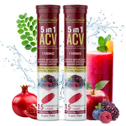 Vitaminnica ACV Moringa 5-in-1- 15 Effervescent Tablets – Ultimate Detox & Metabolism Booster | - Vitaminnica Healthcare