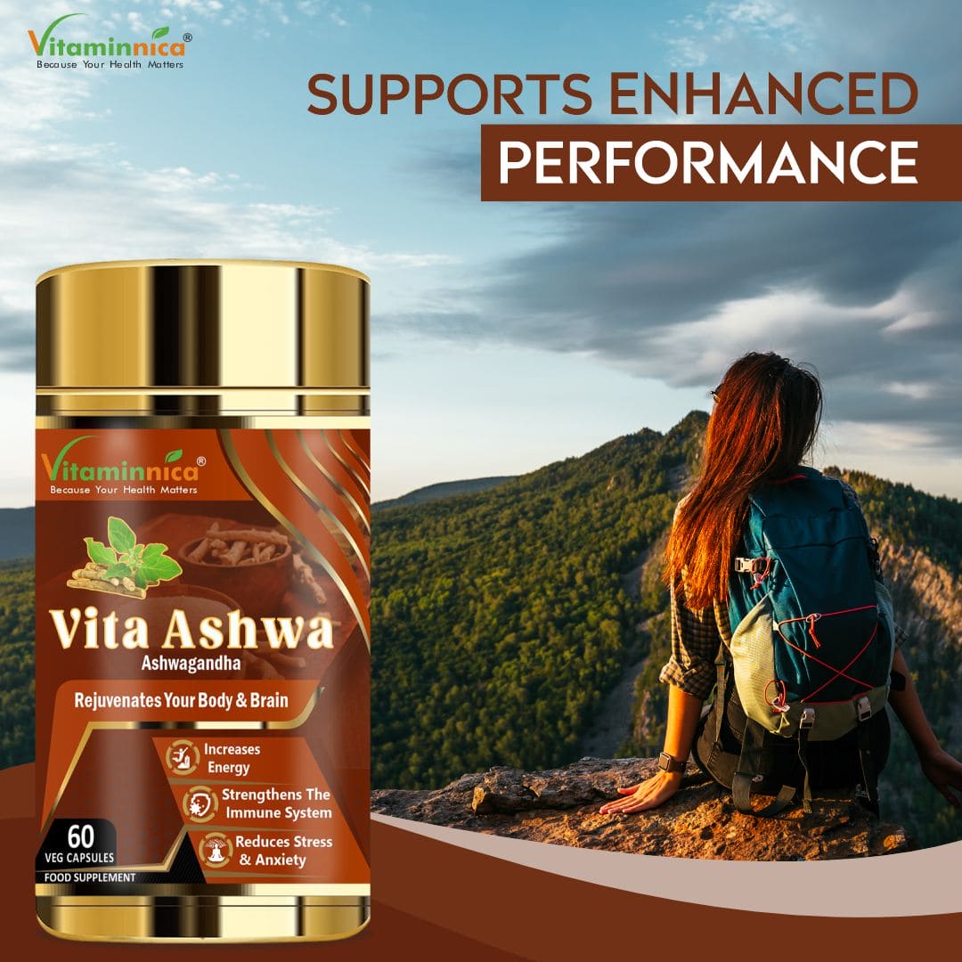 Vitaminnica Vita Ashwa- Ashwagandha 500mg- Rejuvenates your Body- 60 Capsules - Vitaminnica Healthcare