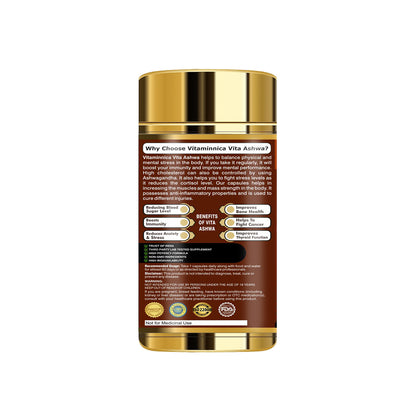 Vitaminnica Vita Ashwa- Ashwagandha 500mg- Rejuvenates your Body- 60 Capsules - Vitaminnica Healthcare