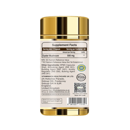 Vitaminnica Oyster Mushroom- 60 Capsules - Vitaminnica Healthcare