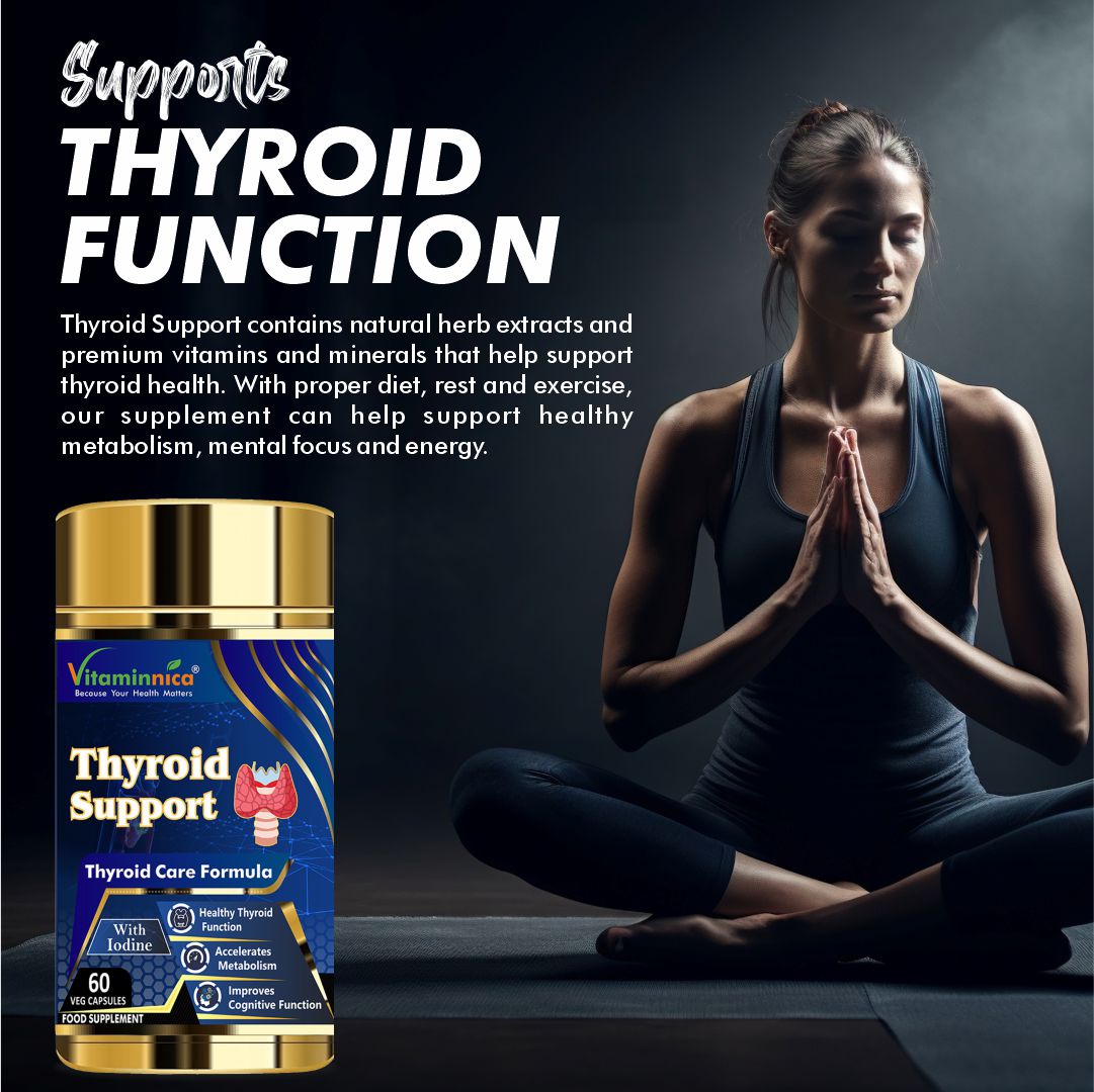 Thyroid Support - Healthy thyroid function, improves metabolism and memory- 60 Capsules