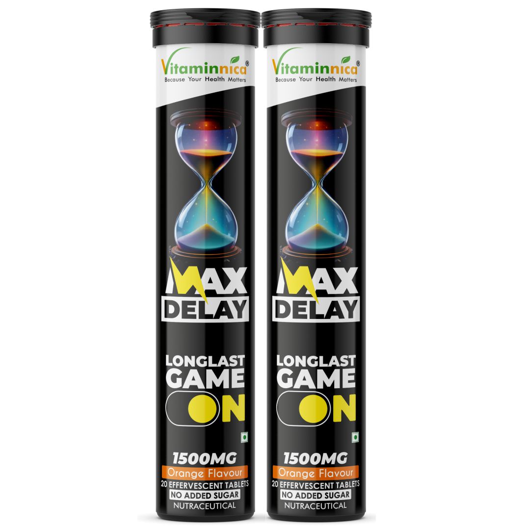 Vitaminnica Max Delay- 20 Effervescent Tablets| Natural Vitality, Performance & Endurance Booster for Men - Vitaminnica Healthcare