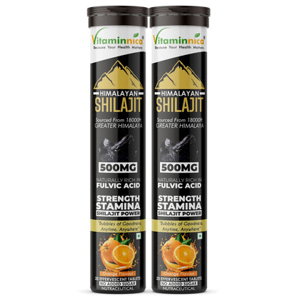 Vitaminnica Shilajit- 20 Effervescent Tablets – Natural Energy, Strength & Stamina Booster for Men & Women | Himalayan Shilajit Extract with Fulvic Acid for Vitality & Performance - Vitaminnica Healthcare
