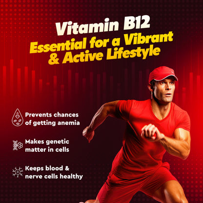 Vitaminnica Vitamin B12 180 Tablets – High Strength Supplement for Energy Production, Reduced Fatigue & Immune Support – Nervous System & Cognitive Health - Vitaminnica Healthcare