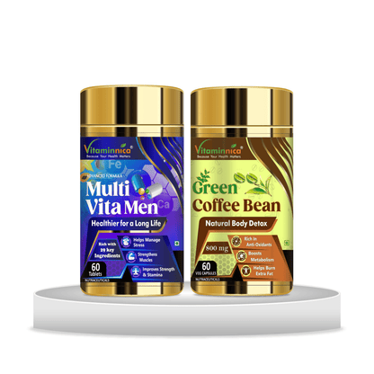 Multivita Men + Green Coffee Bean Combo: Weight Management and Energy for Men - 120 Capsules - vitaminnicahealthcare
