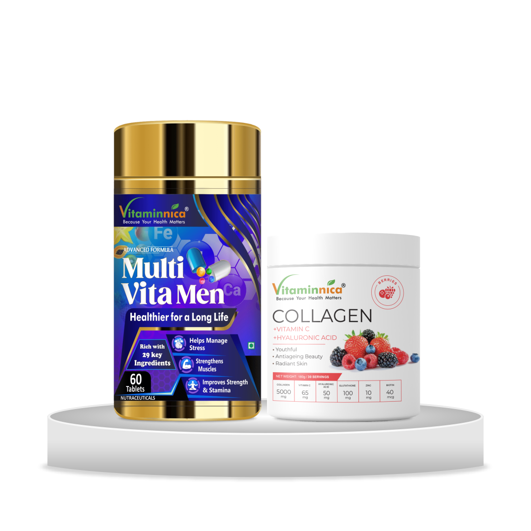 Multivita Men + Collagen Mix Berry Combo: Joint and Skin Health for Men - vitaminnicahealthcare