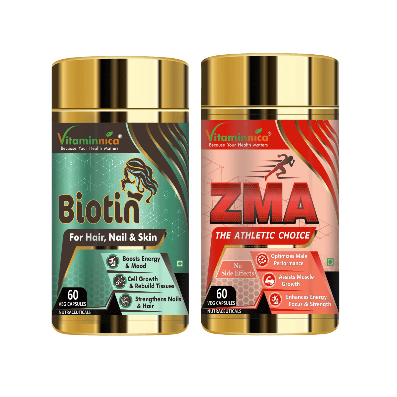 Biotin + ZMA Combo: Muscle Recovery and Sleep Support - 120 Capsules - vitaminnicahealthcare
