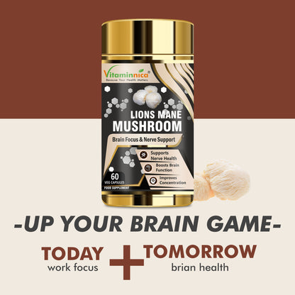 Vitaminnica Lion's Mane Mushroom- 60 Capsules - Vitaminnica Healthcare