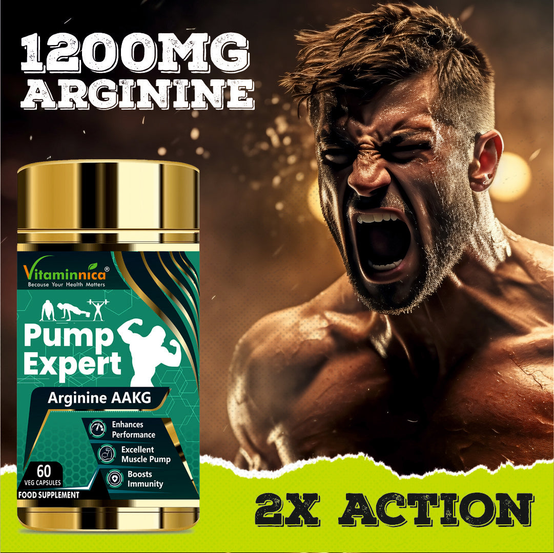 Vitaminnica Shilajit Resin + Pump Expert Arginine AAKG Capsules- Combo Offer | Recharge Your Energy, Strength & Focus — Naturally - Vitaminnica Healthcare