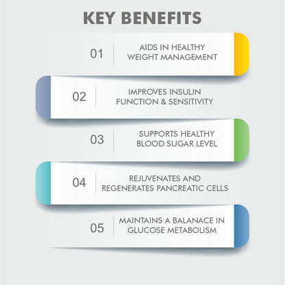 Vitaminnica Diabetic Support - Monitor Blood sugar, Glucose and Pancreatic function- 60 Capsules - Vitaminnica Healthcare