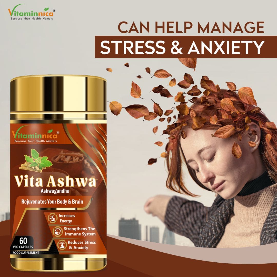Vitaminnica Vita Ashwa- Ashwagandha 500mg- Rejuvenates your Body- 60 Capsules - Vitaminnica Healthcare