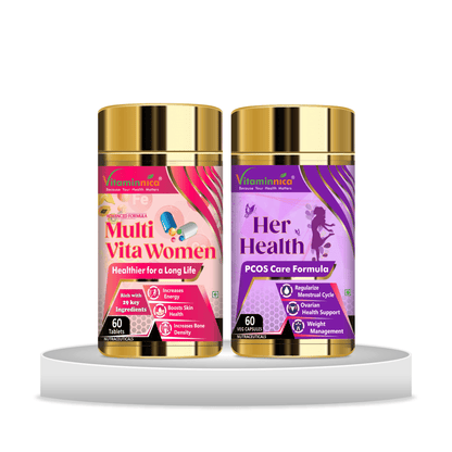 Multivita Women + Her Health Combo: Women's Wellness and Hormonal Balance - 120 Capsules - vitaminnicahealthcare
