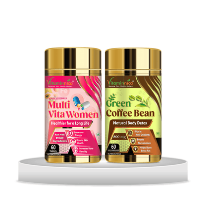 Multivita Women + Green Coffee Bean Combo: Weight Management and Energy for Women - 120 Capsules - vitaminnicahealthcare