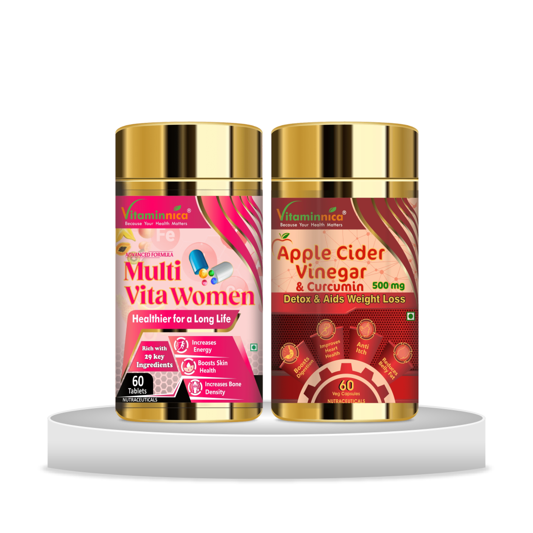 Multivita Women + Apple Cider Combo: Digestive Health and Detoxification for Women - 120 Capsules - vitaminnicahealthcare
