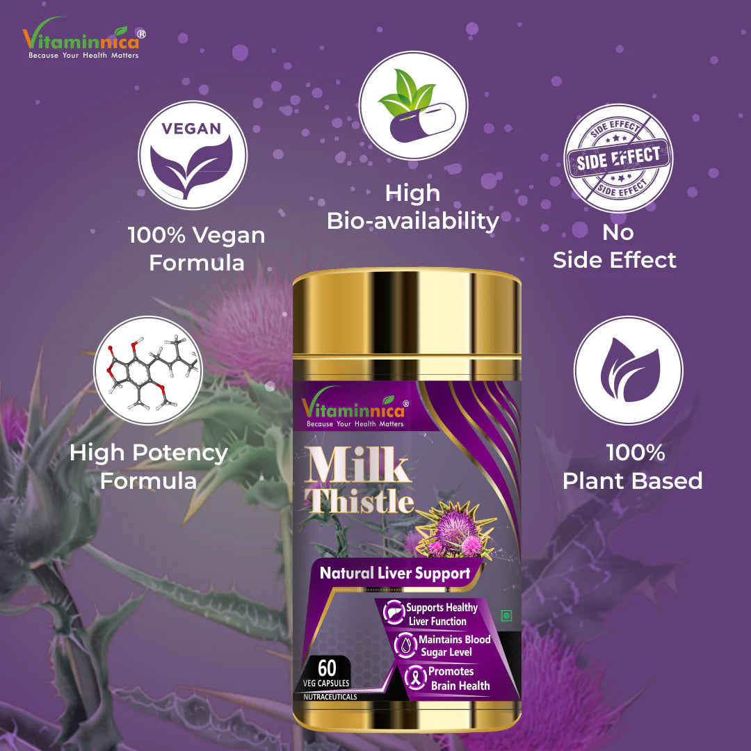 Biotin + Milk Thistle Combo: Liver Support and Detoxification - 120 Capsules - vitaminnicahealthcare