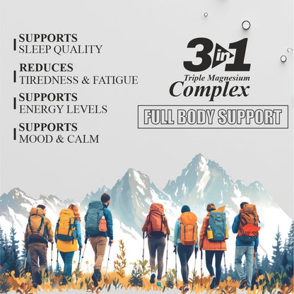 Vitaminnica Magnesium 3-in-1- 15 Effervescent Tablets | Malate, Glycinate & Citrate for Muscle Health, Relaxation and Stress - Vitaminnica Healthcare