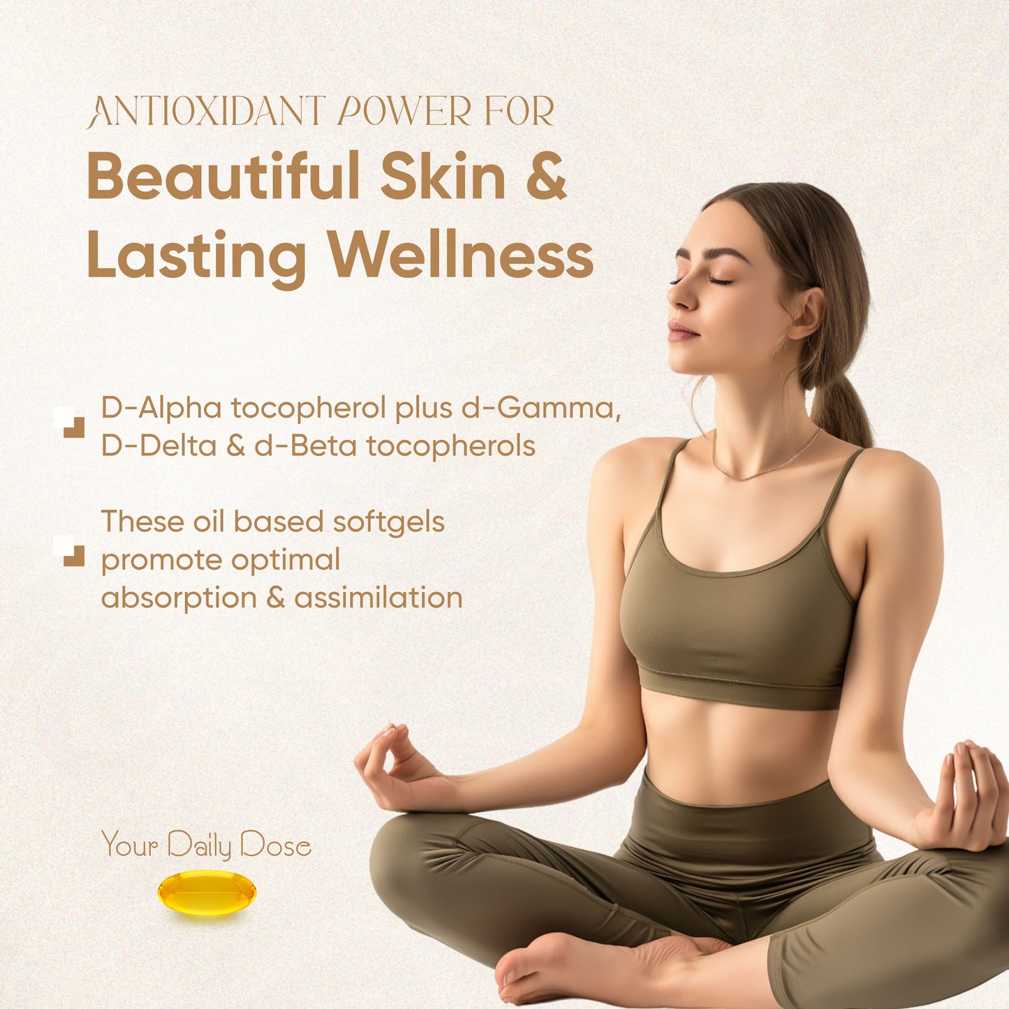 Vitaminnica Vitamin E- 120 Softgels – Antioxidant Supplement for Healthy Skin, Hair & Immunity – Supports Glowing Skin, Stronger Hair, and Cellular Protection - Vitaminnica Healthcare