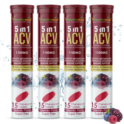 Vitaminnica ACV Moringa 5-in-1- 15 Effervescent Tablets – Ultimate Detox & Metabolism Booster | - Vitaminnica Healthcare